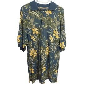 Tommy Bahama Men's Polo Shirt Size Medium Tropical Casual Wear Blue